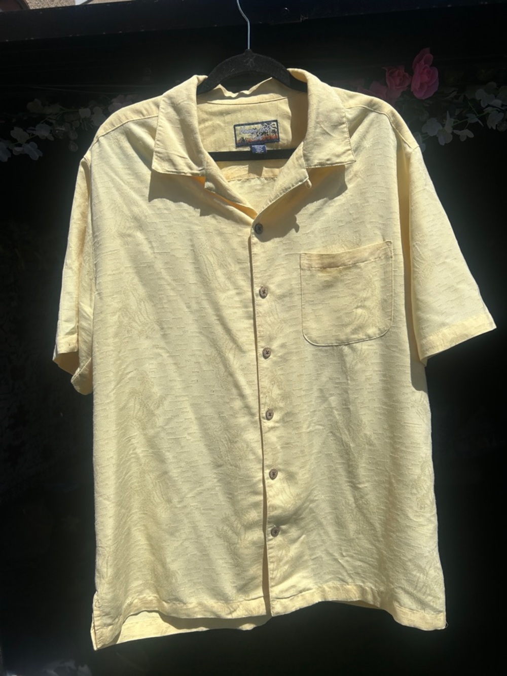 Men's Short-Sleeve Camp Shirt - Light Yellow